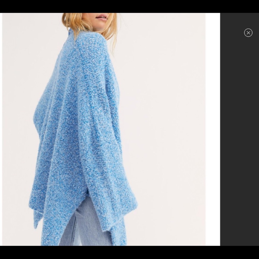 NWT FREE PEOPLE Bff Oversized Open Front Cardigan in Blue - Picture 3 of 8